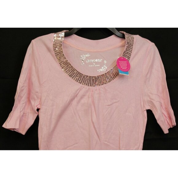 Y2K Limited Too Sparkle T-Shirt sz 18 Sequin Neck Jr Pre-Teen Retro Half Sleeve - Picture 2 of 9